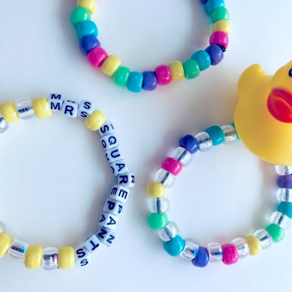 🍒 5/$25 🍒 Mrs Squarepants Rave Kandi Bracelets Bundle - Picture 2 of 3